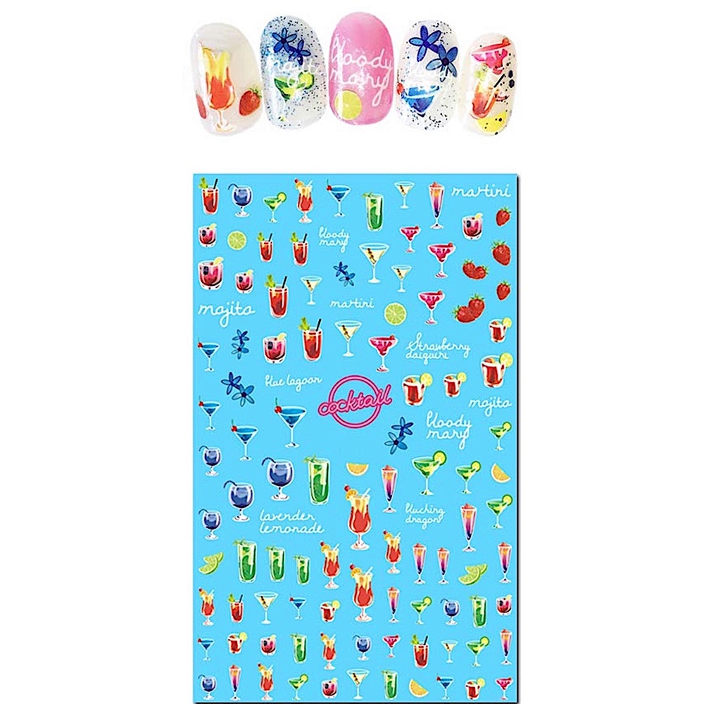 💌 BO/GO$6 🍹 Summer Cocktails Nail Stickers Tropical